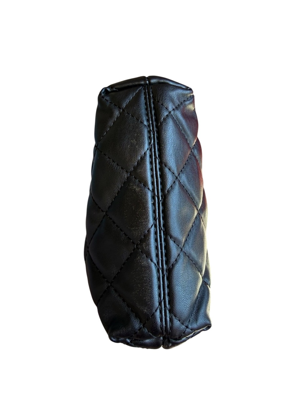 Badgley Mischka Black Quilted Mini Top-Handle Bag with Gold Hardware - Picture 5 of 11